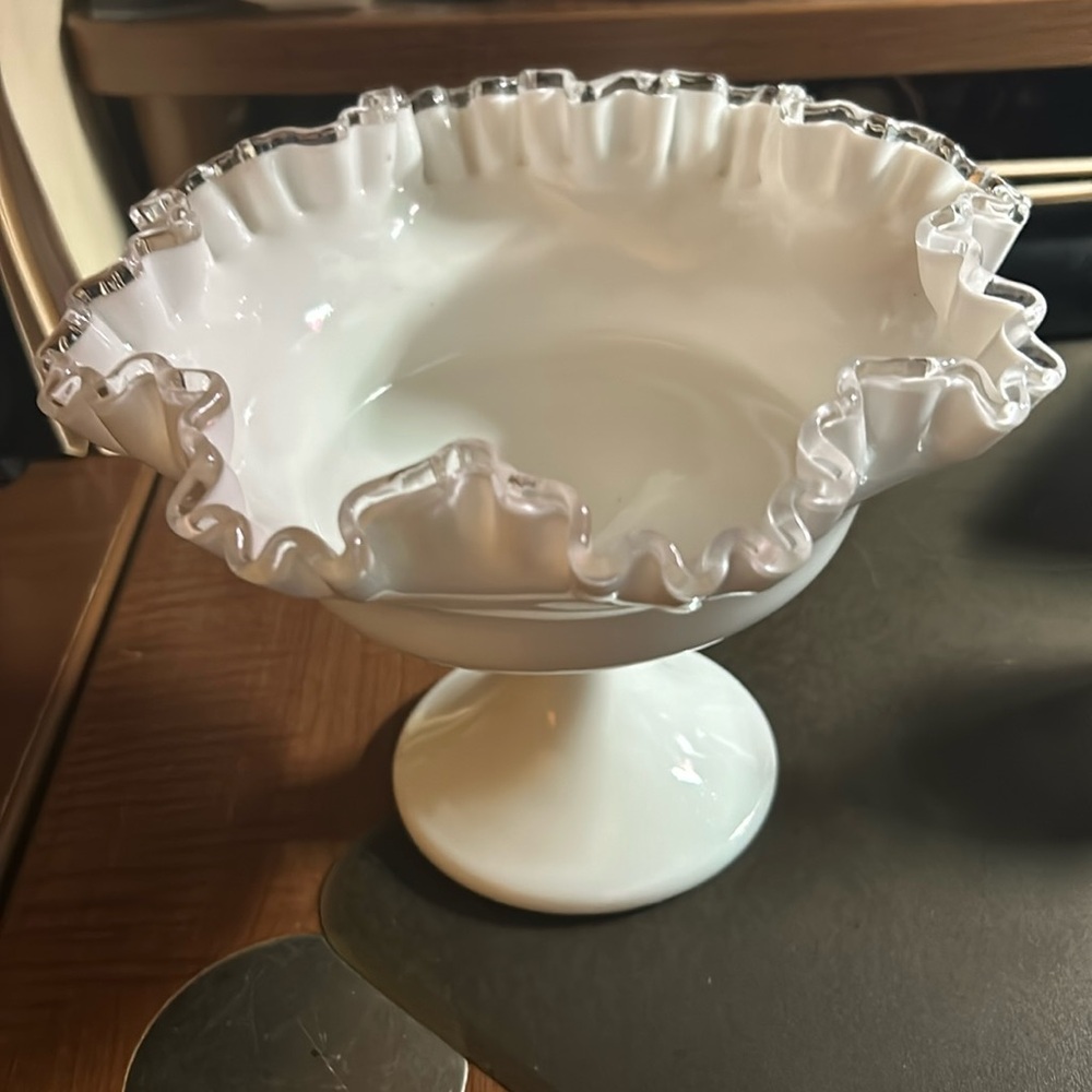 Fenton fluted pedestal dish